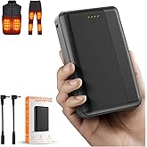 Upgraded Heated Vest Battery Pack - 7.4V2A 16000mAh DC Output Rechargeable for ORORO and Venustas Heating Jackets Coats Pants Underwear Battery, with DC Plug Adapter and Charging Accessories