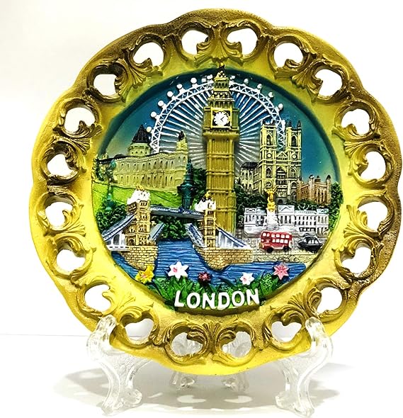 Decorative Plates London Souvenir 10cm Cut Out Detailing