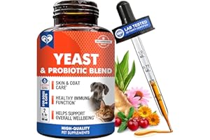 Natural Yeast Support for Dogs and Cats – Probiotic & Herbal Ear Comfort Oral Drops – Itchy Skin Relief, Hot Spots, Sensitive