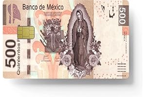 siayaharu Mexican 500 Peso Picture Debit Card Skin No Bubble Slim Waterproof Anti-Wrinkling Removable Vinyl Credit Card Sticker