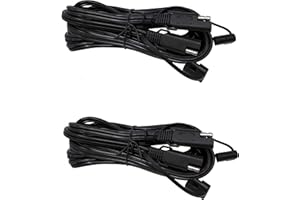 Tetra-Teknica MotoBasics Series SAE-12 12V SAE 2 Pin Quick Disconnect Extension Cable with Dust Cover, 12 Feet, 16 Gauge, 2 per Pack