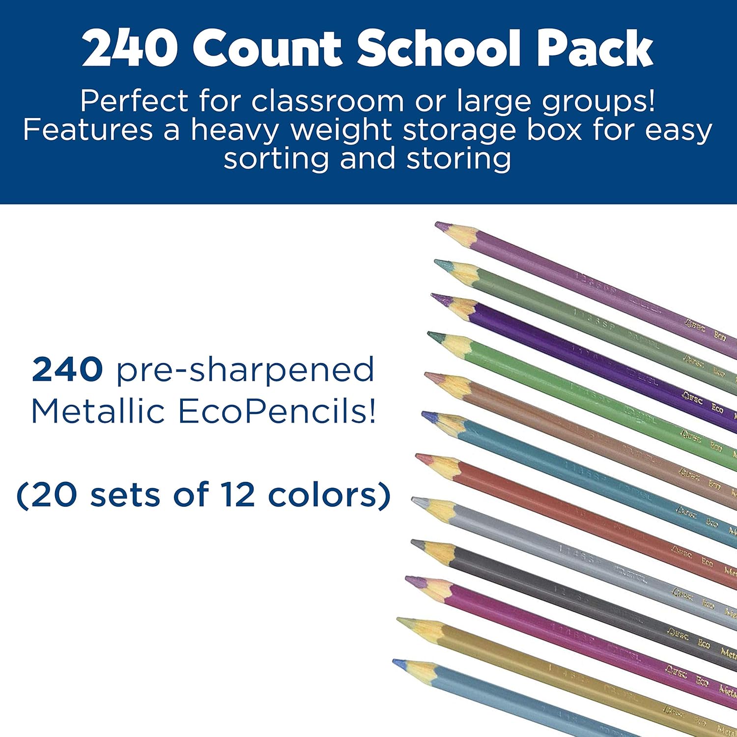 Faber-Castell - Metallic Colored EcoPencils School Pack - Premium Art Supplies For Kids (20 Sets of 12 Colors): Toys & Games