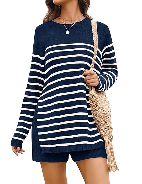 MEROKEETY Women's 2 Piece Outfit Sets Long Sleeve Button