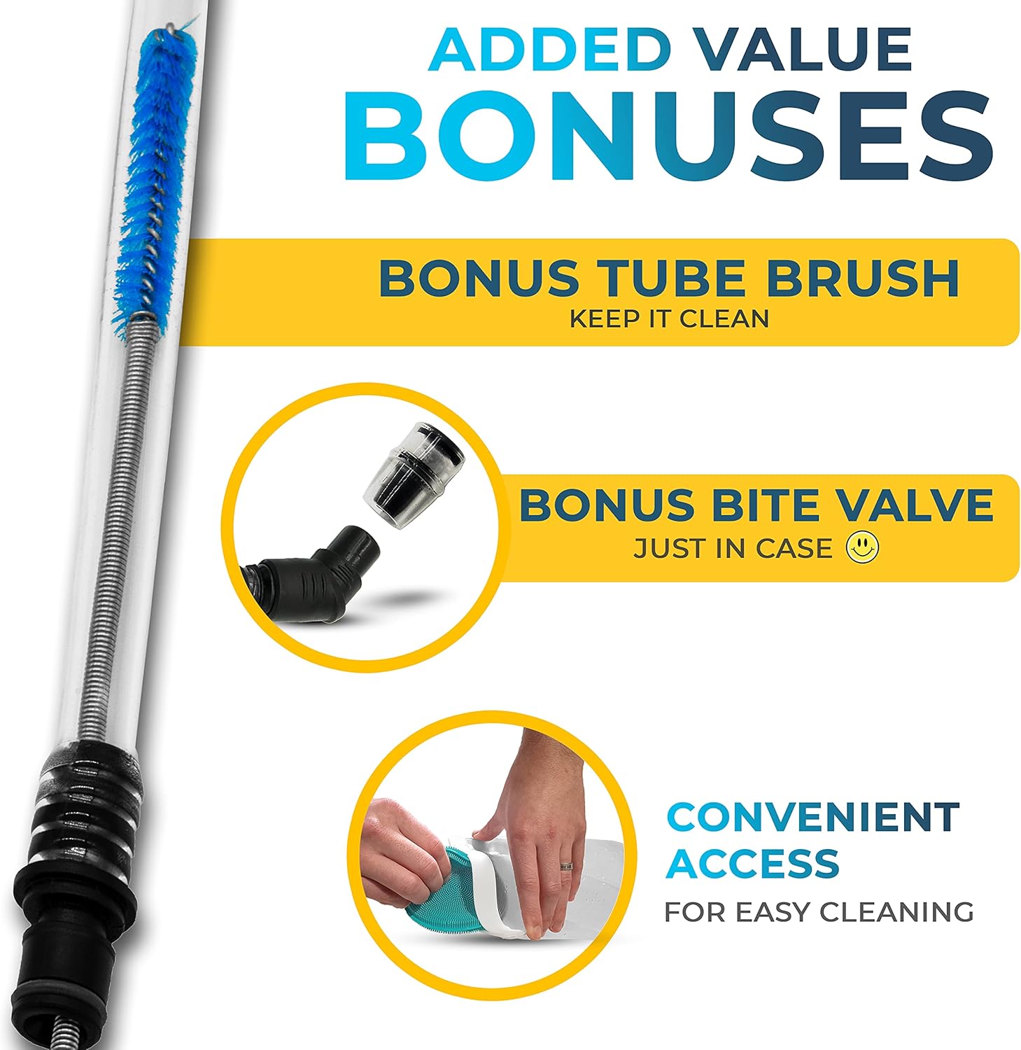 JTRYBE Hydration Bladder 2l Heavy-Duty, Water Reservoir, Bonus Bite Valve & Brush, Leak Proof 2 Liter Replacement Hydration Pack Backpack Bag Hiking Running Biking Outdoor Insulated Tube Hose Military : Sports & Outdoors