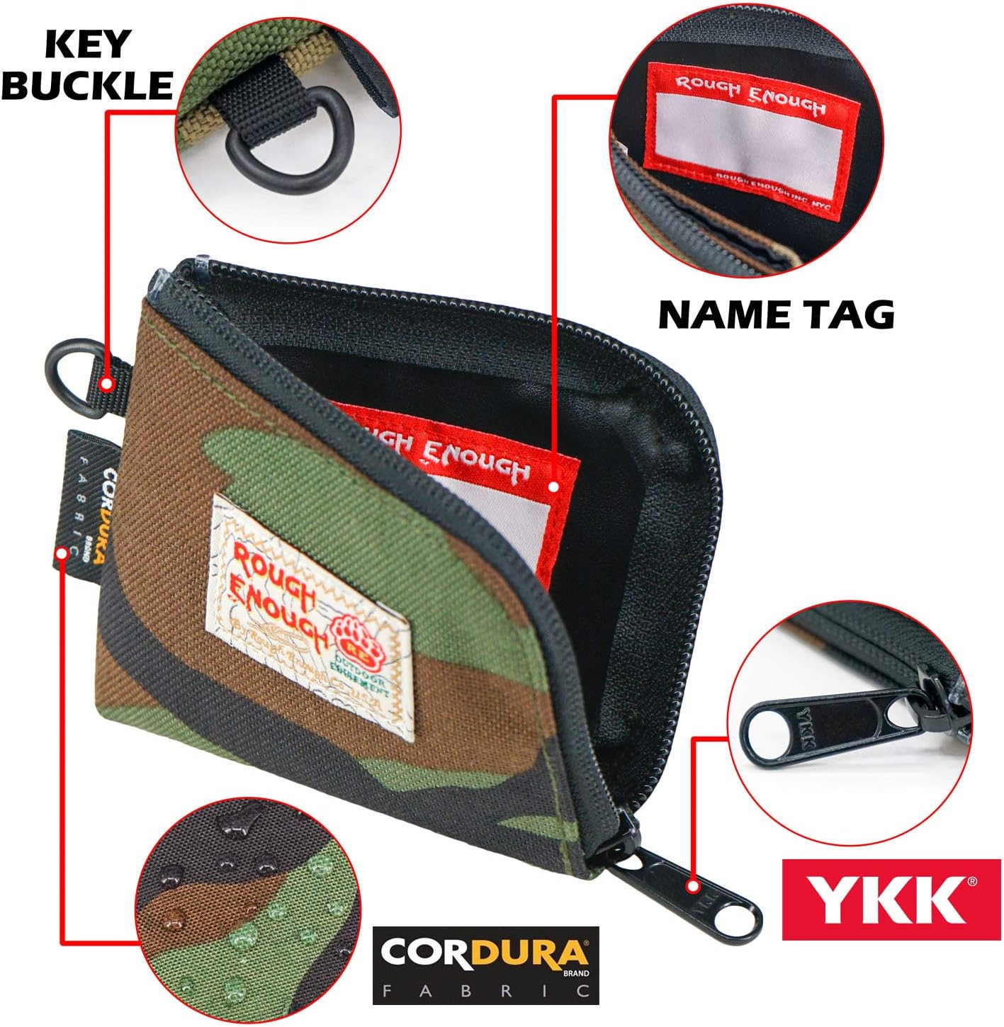 Rough Enough Small Coin Purse Pouch Change Purse for Men Boys Slim Thin Wallet EDC Pouch Credit Card Holder Wallet Organizer with Zipper for Travel School Party Unique Gifts Women Girls - Image 4