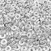 Amaney 1000pcs 6mm Silver Flat Round Spacer Beads Disc Loose Jewelry Making Beads for DIY Bracelet Necklace Earring Craft Supplies