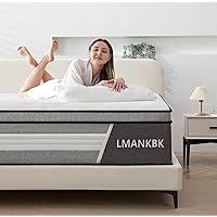 LMANKBK Queen Mattress, 14 Inch Innerspring Hybrid Mattress in a Box with Gel Memory Foam, Individually Wrapped Encased Coil