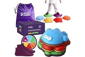 Special Supplies Stepping Stones for Kids - Indoor/Outdoor Play - Child Safe Rubber, Non-Slip Edging - Promotes Coordination, Balance, Strength- Set of 6