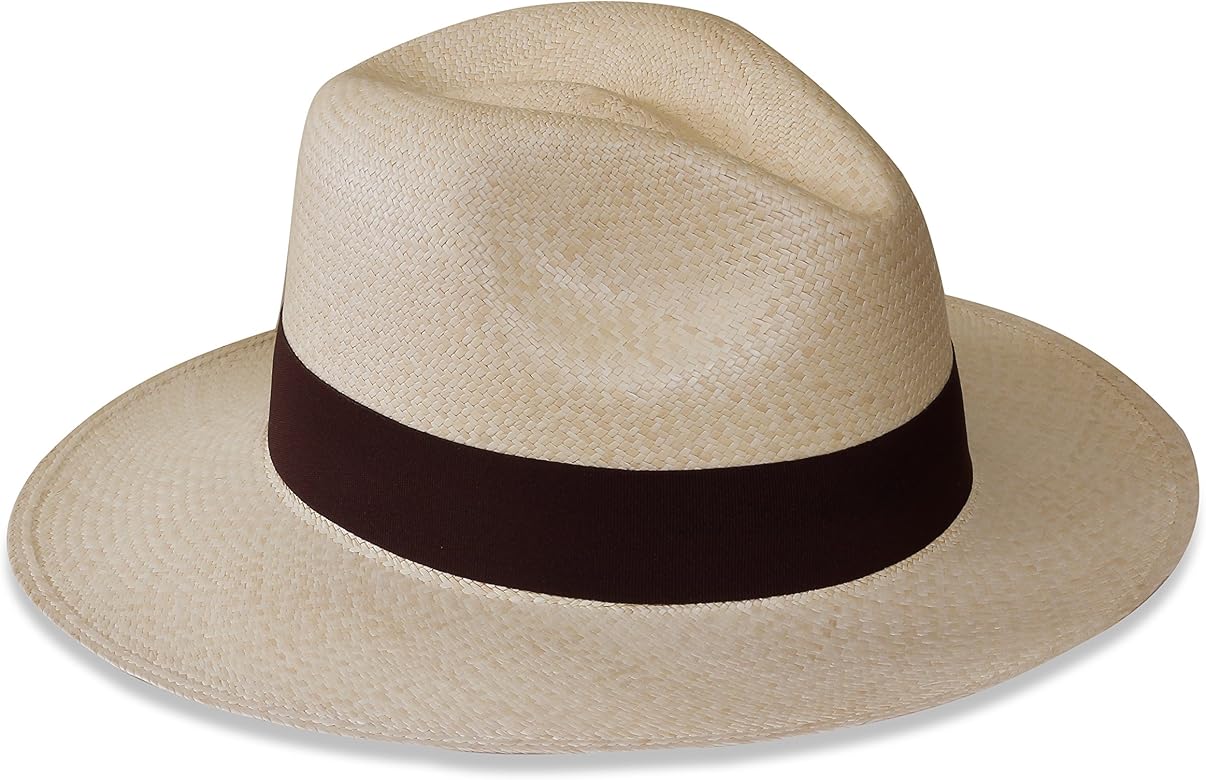 White or Natural Fedora Panama Hat Tumia Nonrollable version.