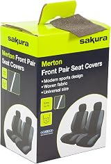 Sakura Merton Front Seat Covers and Headrests Black Grey SS3633 Universal Fit view 2