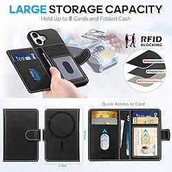 SHIELDON Wallet Case for iPhone 16 6.1", Genuine