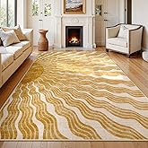 Hedlive Boho 8x10 Area Rugs, Sun Print Soft Washable Rugs 8x10 Rug for Living Room Nursery, Ultra-Thin Non-Slip Kids Rug Large Carpet for Playroom Bedroom Classroom(8x10ft,Gold/Multi)
