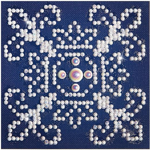 Needleart World White On Blue Diamond Embroidery Kit