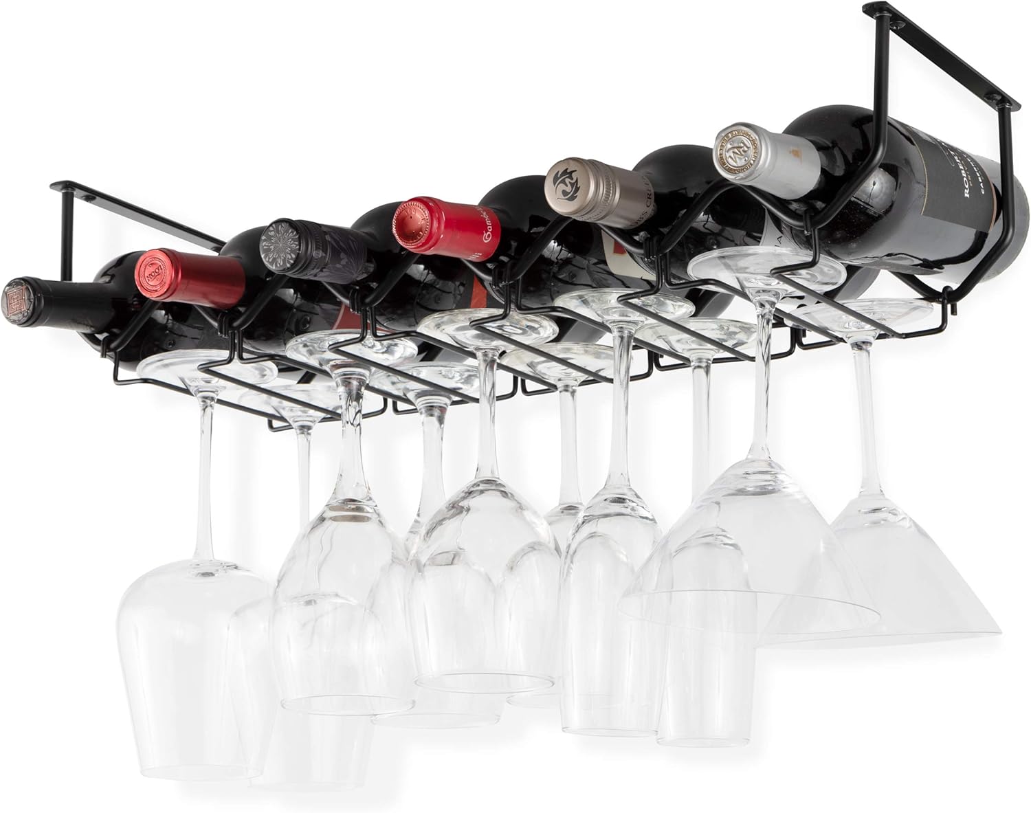 Wallniture Piccola Under Wine Rack and Wine Glass