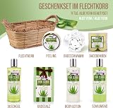BRUBAKER Cosmetics Aloe Vera Bath & Shower Gift Set 11 Piece Wicker Basket view 3