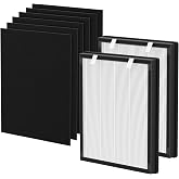 True HEPA Replacement Filter for uahpet Pet Air Purifier Slim &amp; Mate | for Home Large Rooms, Pet Household, Includes 2 HEPA Filters and 6 Washable Pre-Filters