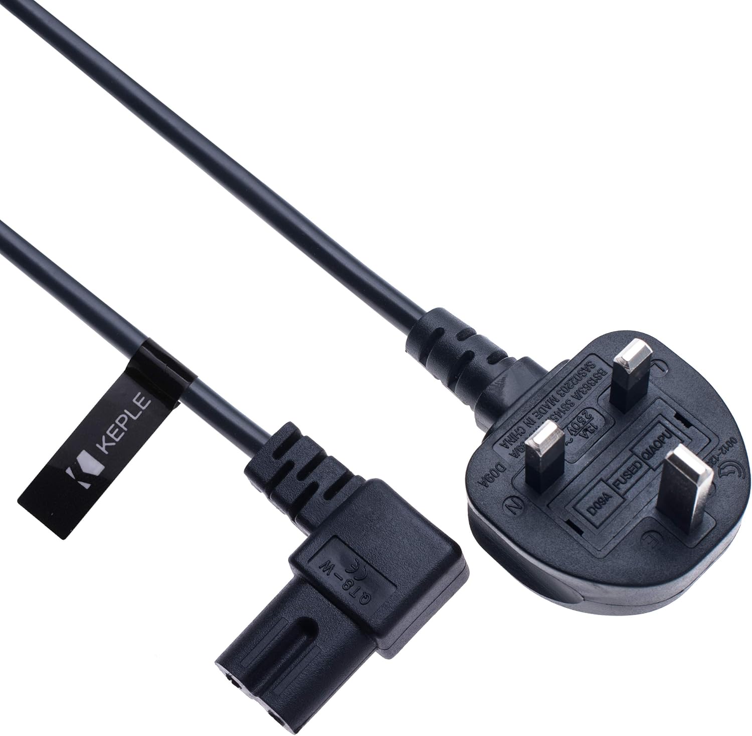 2 Pin Mains Power Lead Fig Figure 8 Right Angle Flat Amazon.co.uk