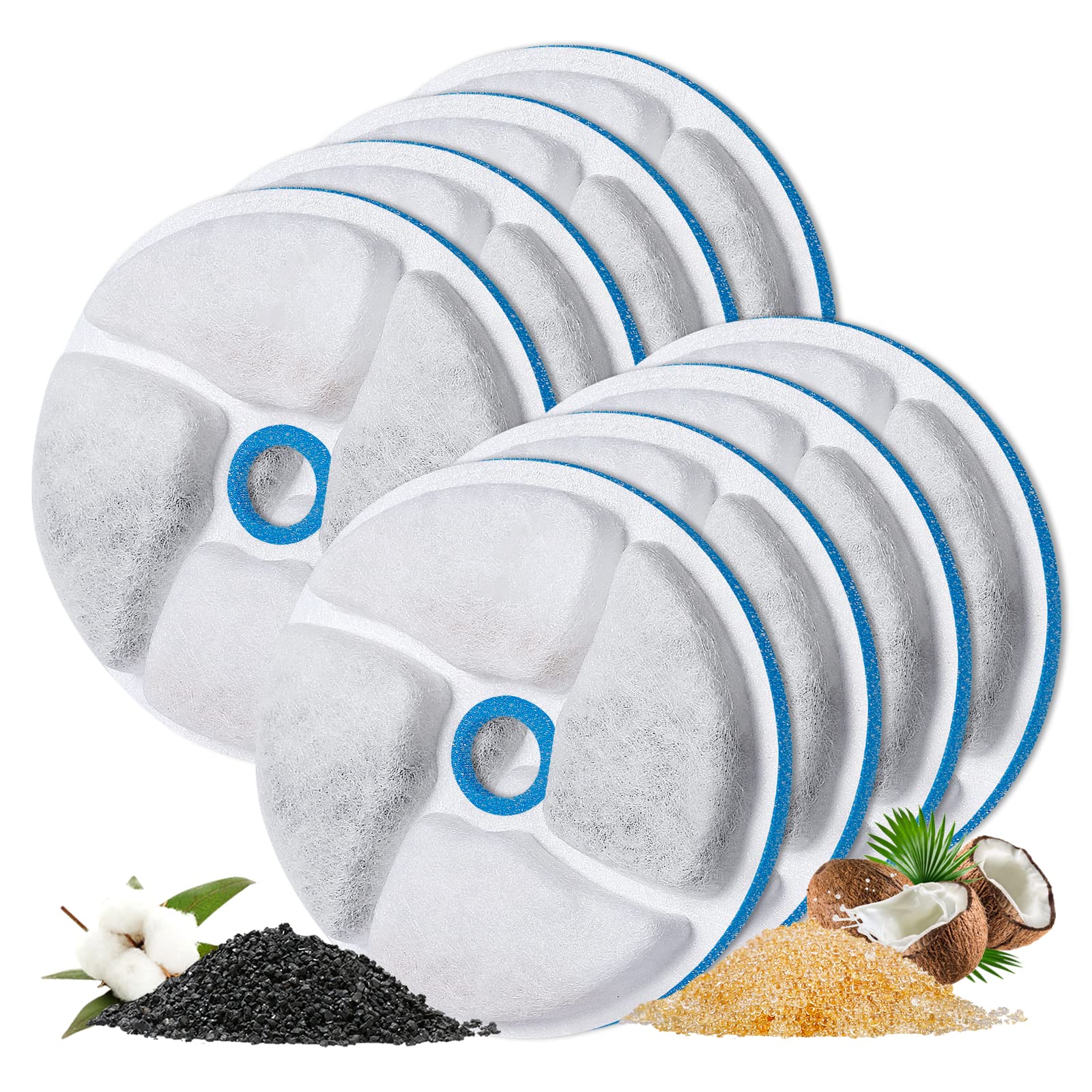 Photo 1 of MyfatBOSS 8+8 PACK Cat Water Fountain Filters, Replacement Filters for Automatic Pet Fountain, 4.13inch Filters For Cat Water Fountain