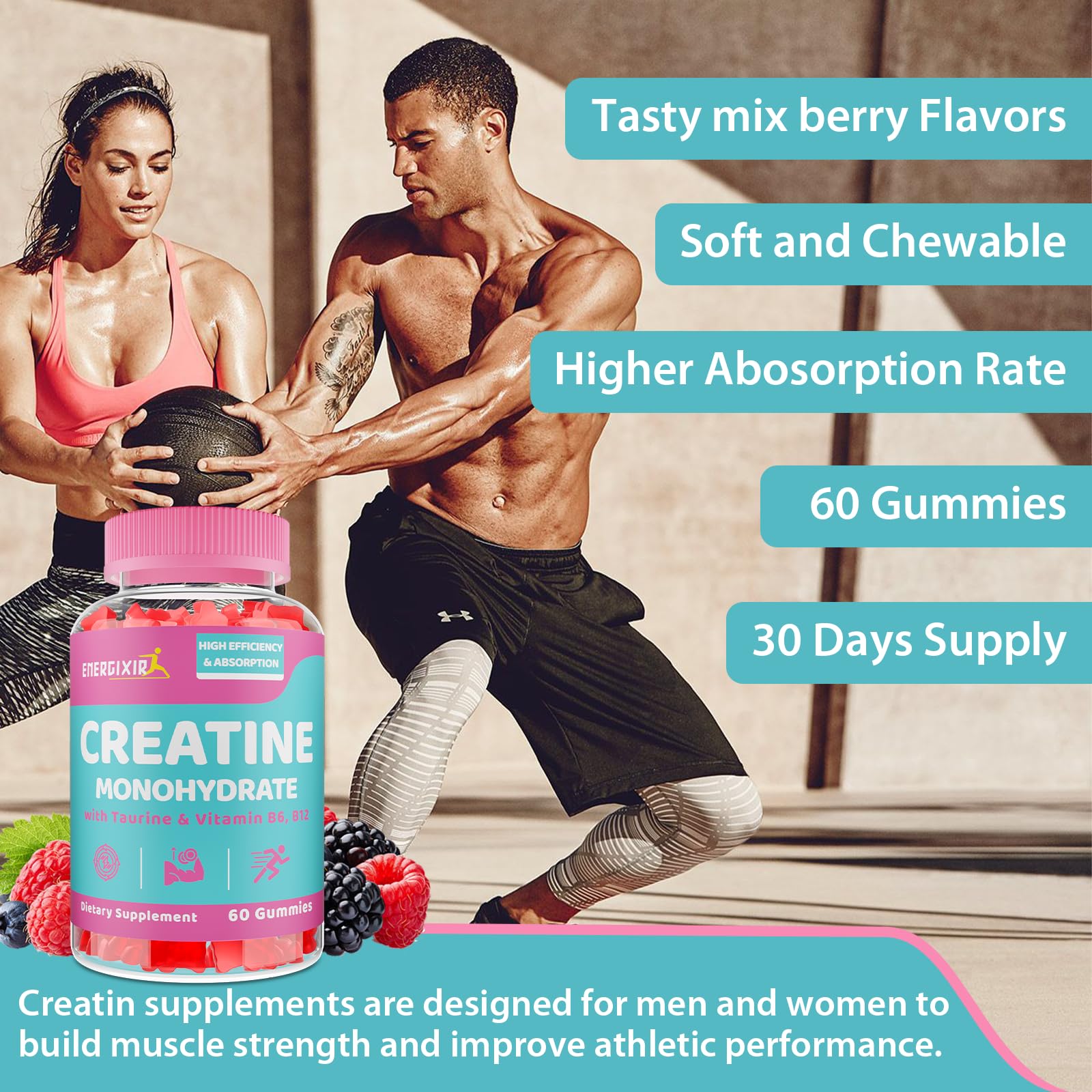 Creatine Monohydrate Gummies - 60 Count