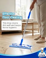 MR.SIGA Microfiber Floor Mop with Telescopic Handle and 3 Cloths view 4