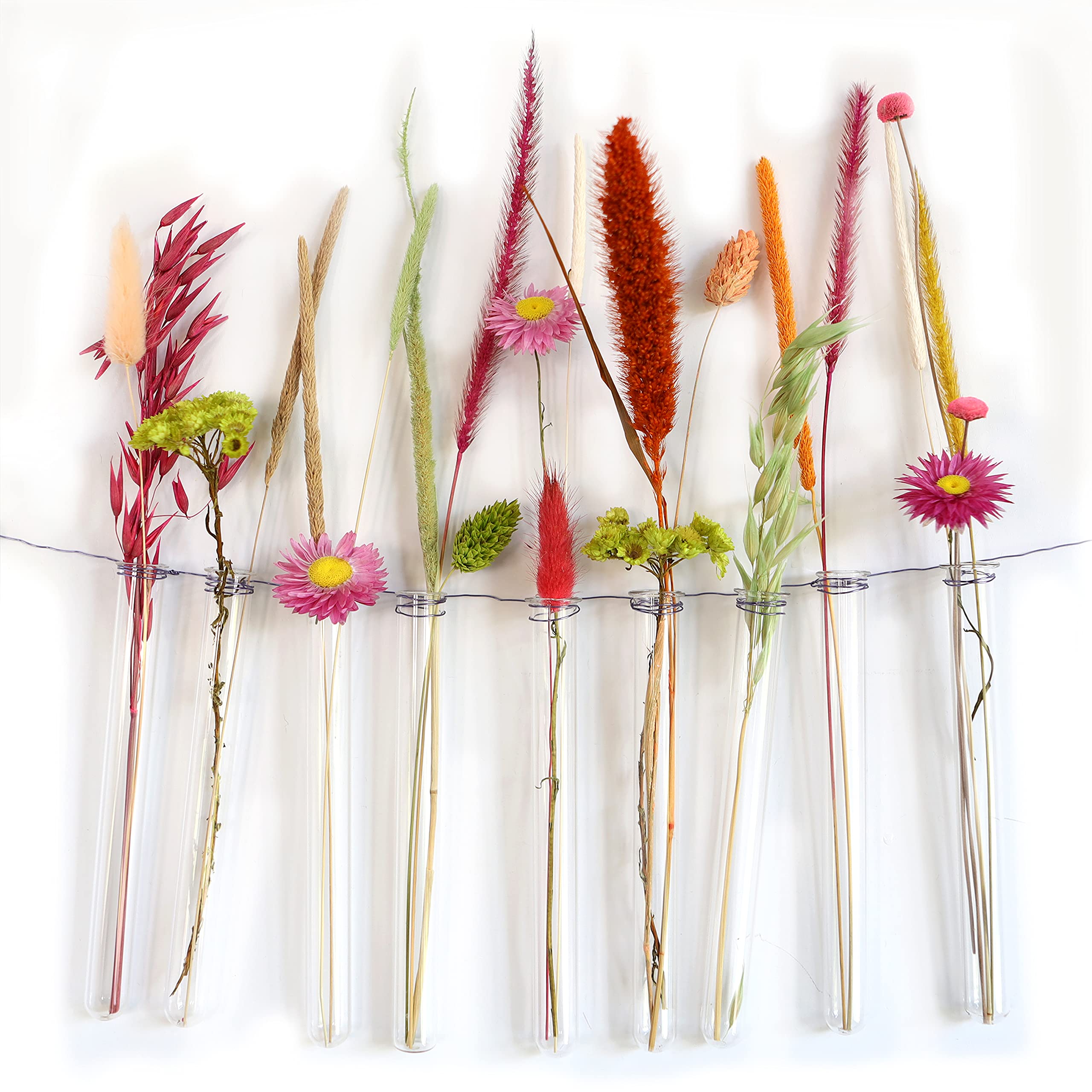 12 Test Tubes for Flowers, Glass Vase with Edge for Hanging, Window and Wedding Decoration (15 cm)