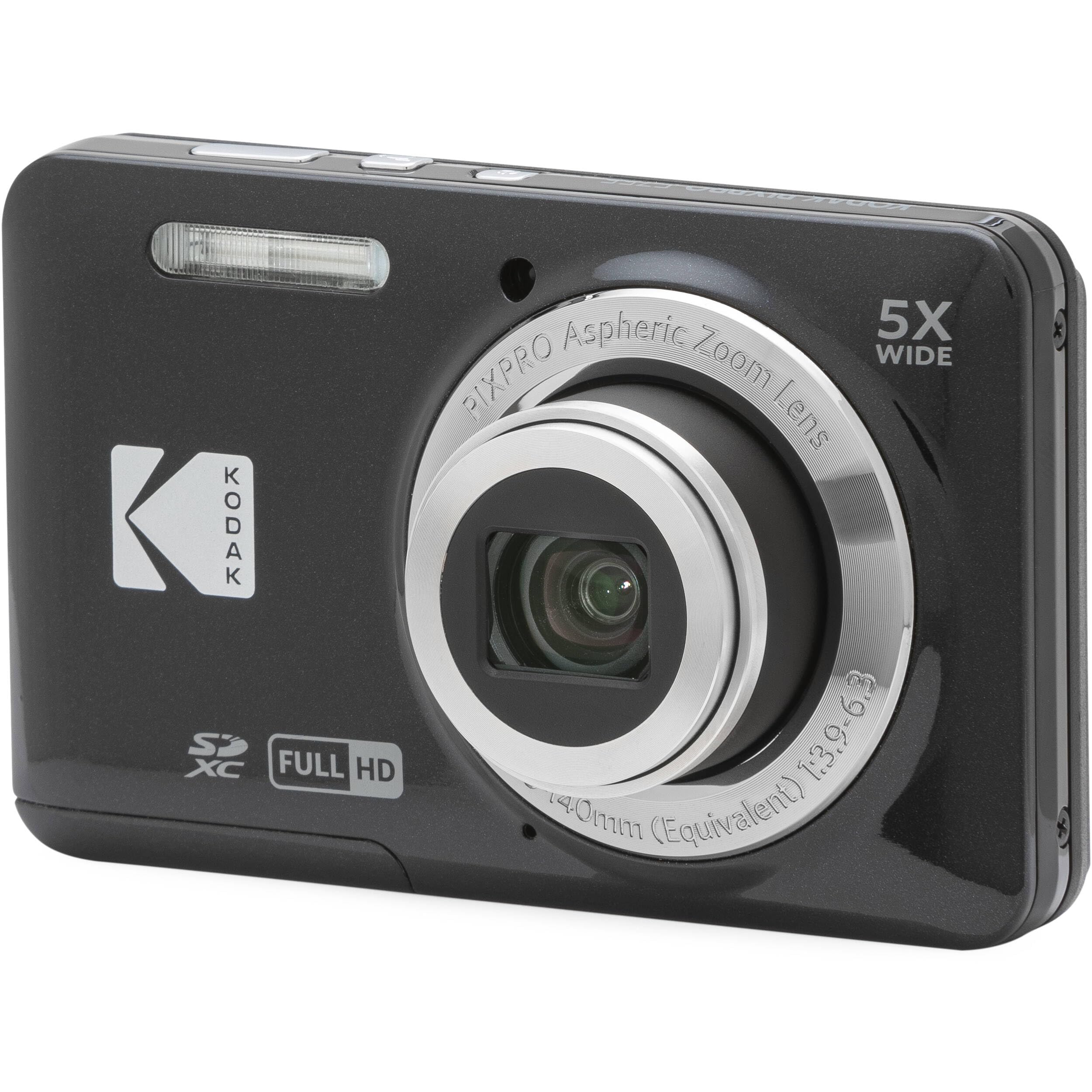 Kodak PIXPRO FZ55 Black 16MP Digital Camera 5X Optical Zoom 28mm Wide Angle 1080P Full HD Video 2.7