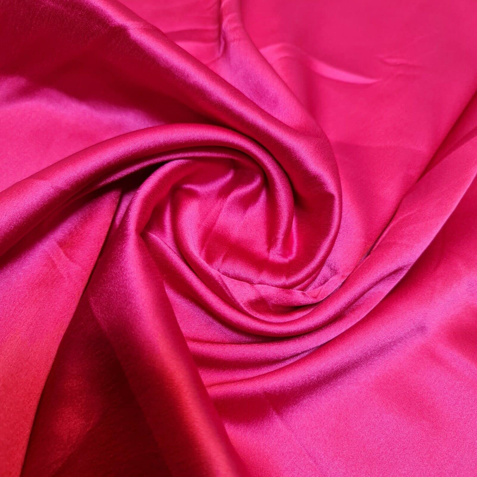 Glossy Charmeuse Silk Satin Bridal Dress Polyester Lining Craft Fabric 44" Meter (2 Meter, Hot Pink)