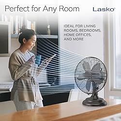 Lasko Oscillating Table Top Fan, Portable, 3 Quiet