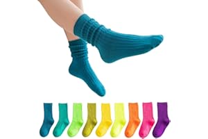 MINI PANDA Little Girl's Socks, Girls Socks Cute,girls Crew Socks 9 Pairs Pack