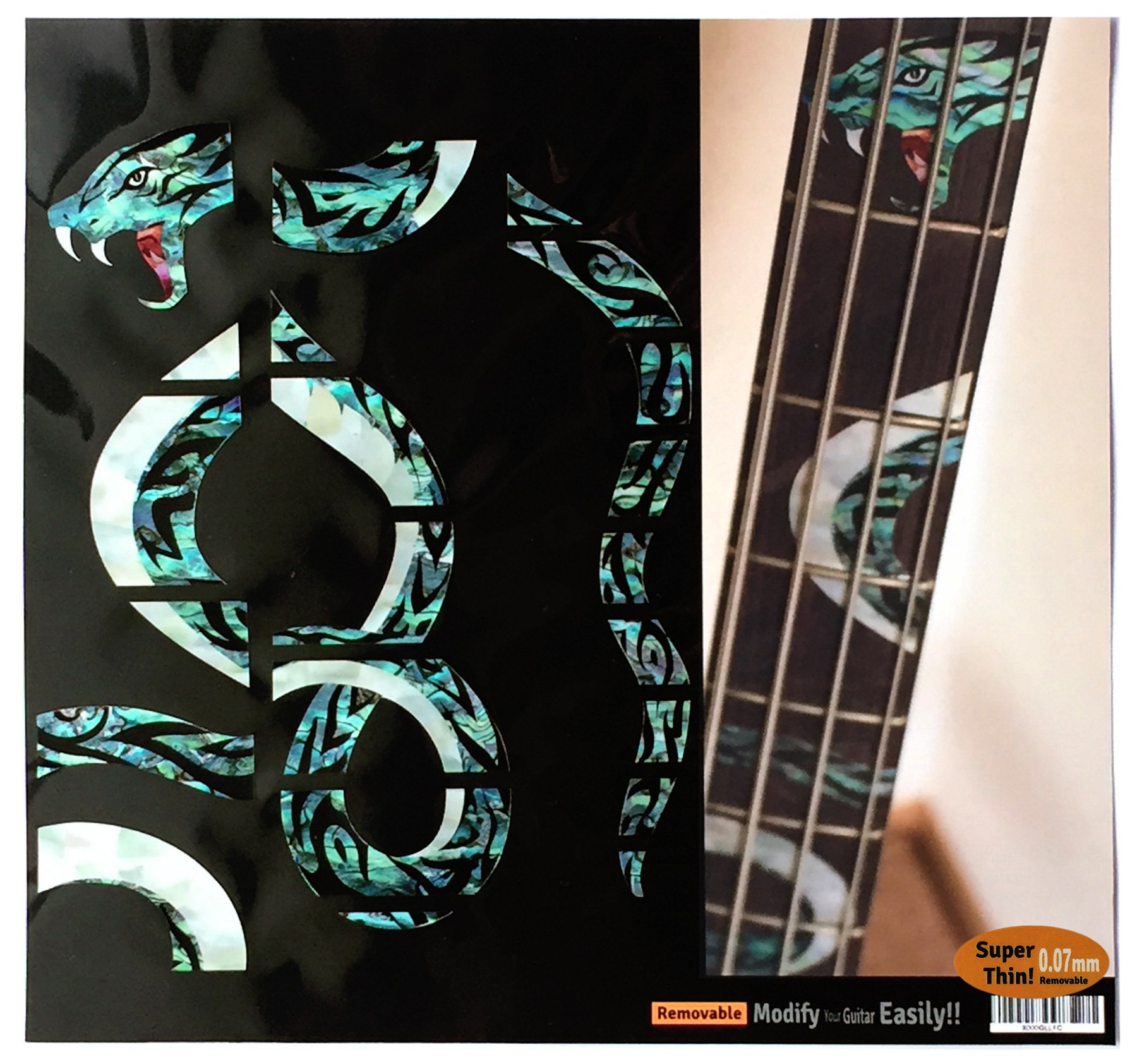 Inlay Sticker Fret Markers for Bass - Twisted Snake,FB-107TS