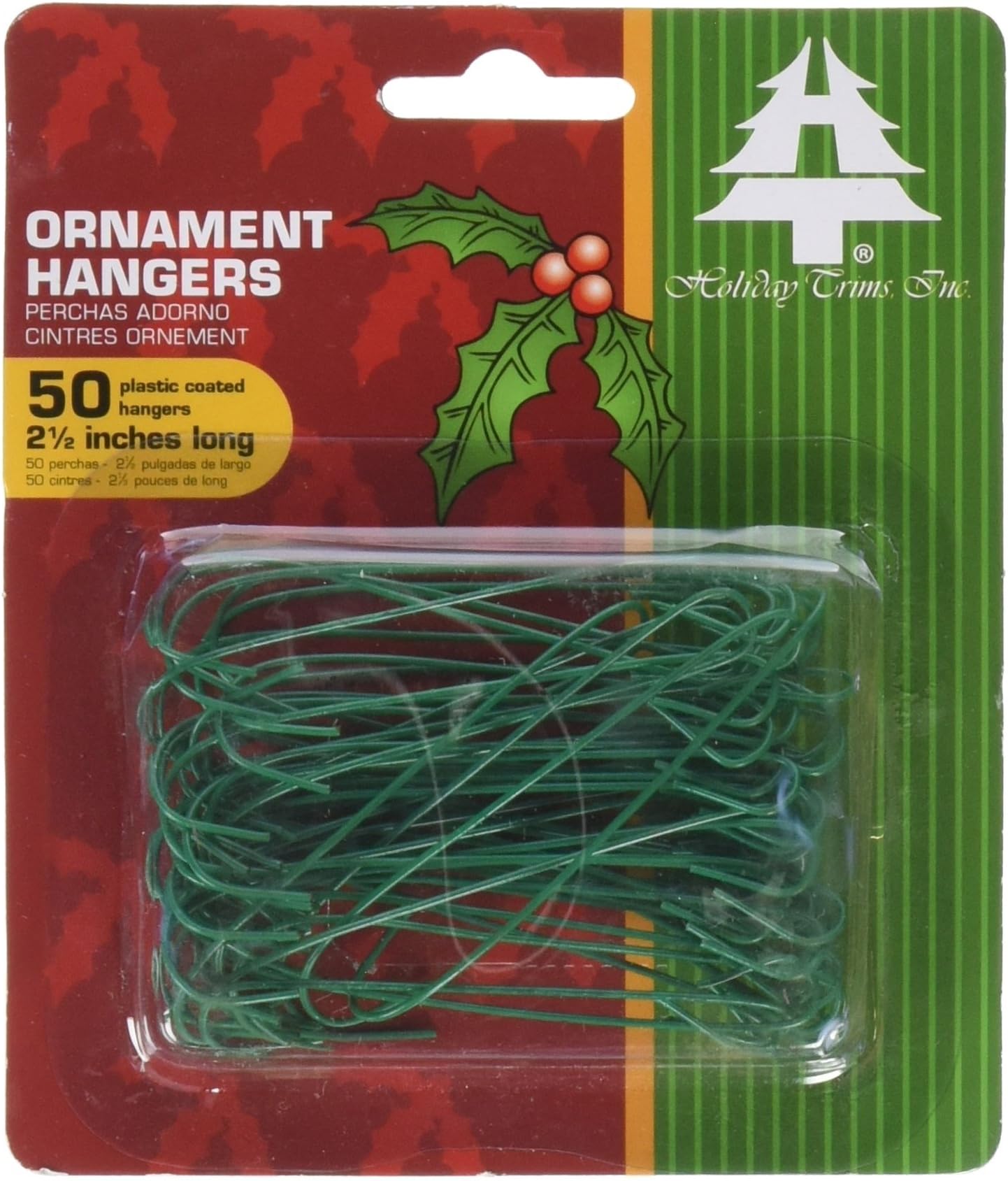 Holiday Trim 3929000 50 Count Ornament Hook, Green