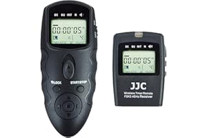 JJC Wireless Intervalometer Timer Remote Control Shutter Release for Fuji Fujifilm X-T5 X-T4 X-T3 X-T30 X-T20 X-T10 X100VI X100V X100F X100T X-PRO3 X-E3 X-H2 X-H2S GFX100SII GFX100 GFX 50S 50R & More