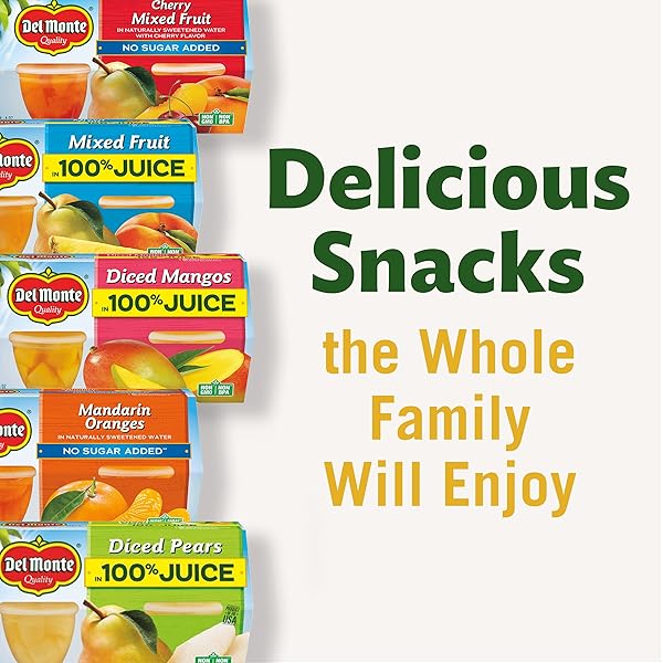 DEL MONTE CHERRY FLAVORED MIXED FRUIT FRUIT CUP SNACKS IN 100% JUICE, 12 PACK, 4 OZ.