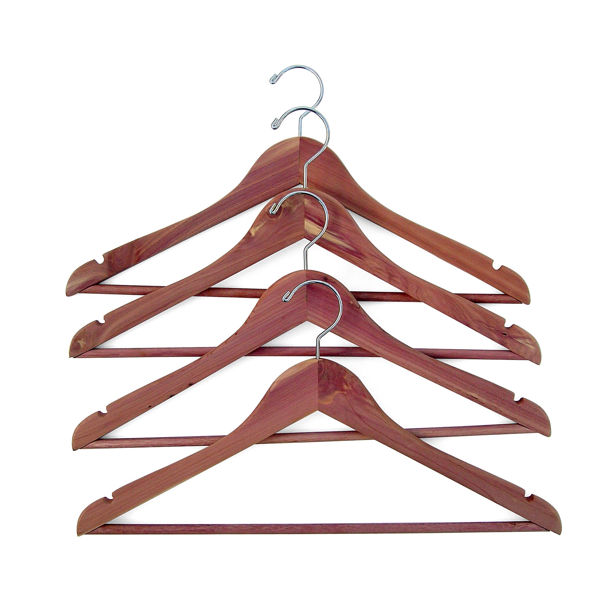 26140 CedarFresh Red Cedar Wood Clothes Hangers with Fixed Bar and