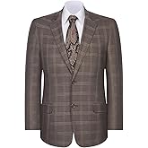 P&L Men's Casual Blazer Plaid Sport Coat Classic Fit Two Button Lightweight Suit Jacket