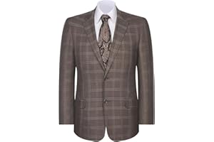 P&L Men's Casual Blazer Plaid Sport Coat Classic Fit Two Button Lightweight Suit Jacket