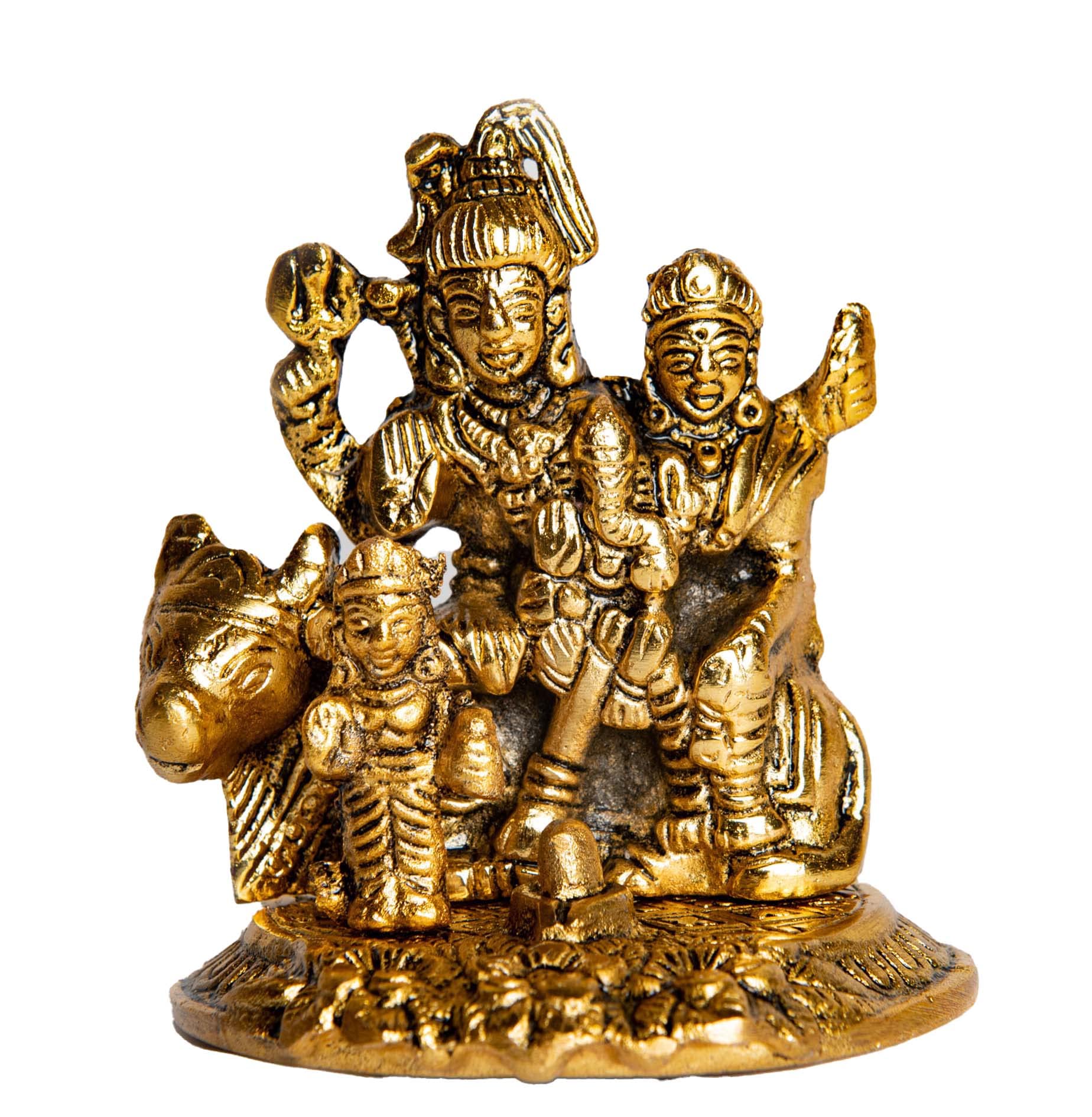 Wonder Care Shiva Statue Figurines - Triadic Heart of Shiva with Shiv Ling & Mini Hindu Statues