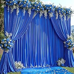 8 Panels Royal Blue Backdrop Curtains for Wedding