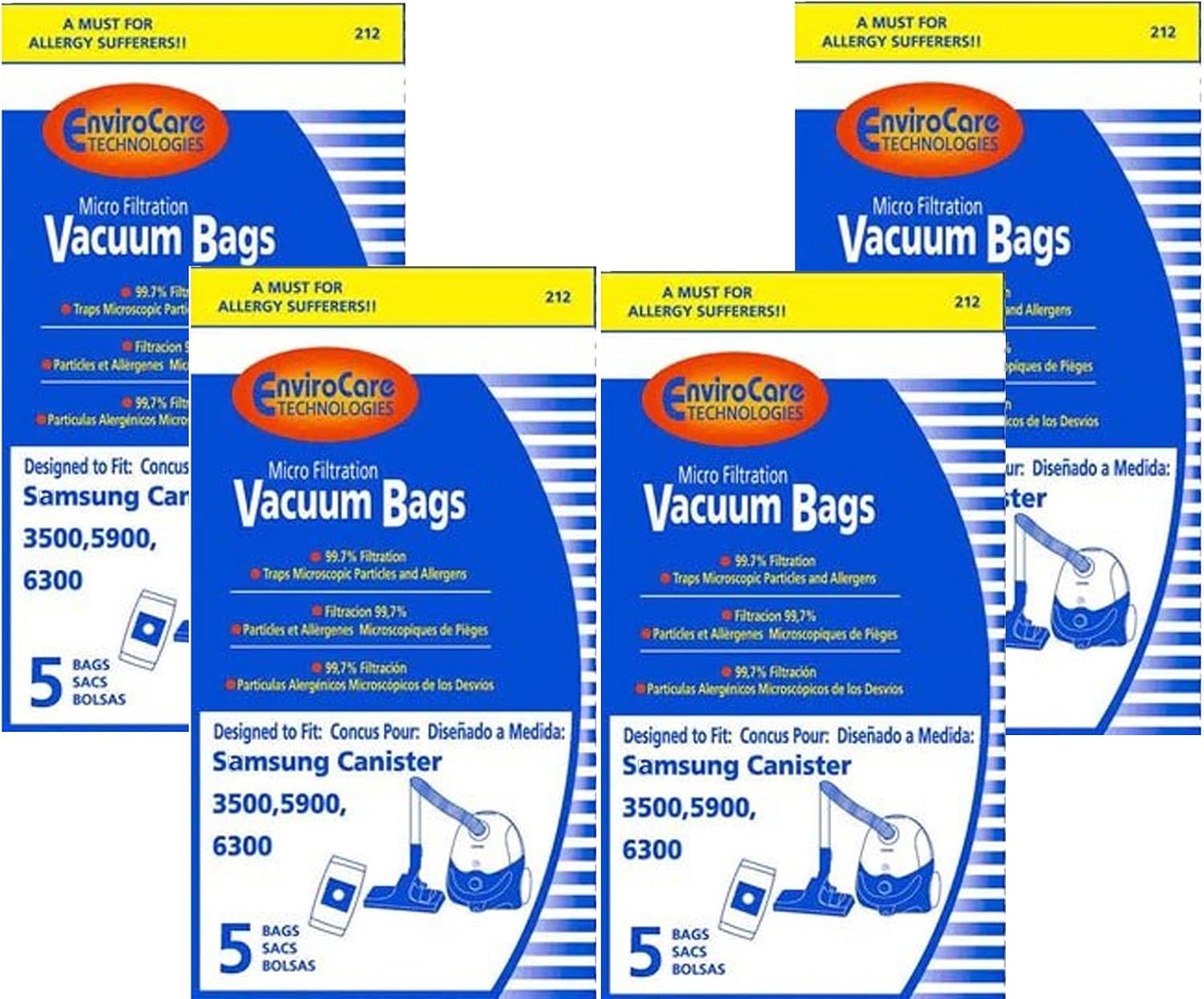 6300 Canister Micro Filtration Vacuum Bags Samsung 3500 5900 5 in a