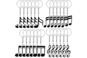 Fumete Music Party Favors Keychain Gift for Music Lover Kid Musical Note Themed Keychain Bulk Christmas Karaoke Supplies