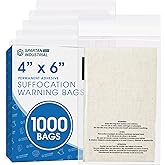 Spartan Industrial - 4” X 6” (1000 Count) Self Seal Clear Poly Bags with Suffocation Warning for Retail Packaging, Shipping - Permanent Adhesive