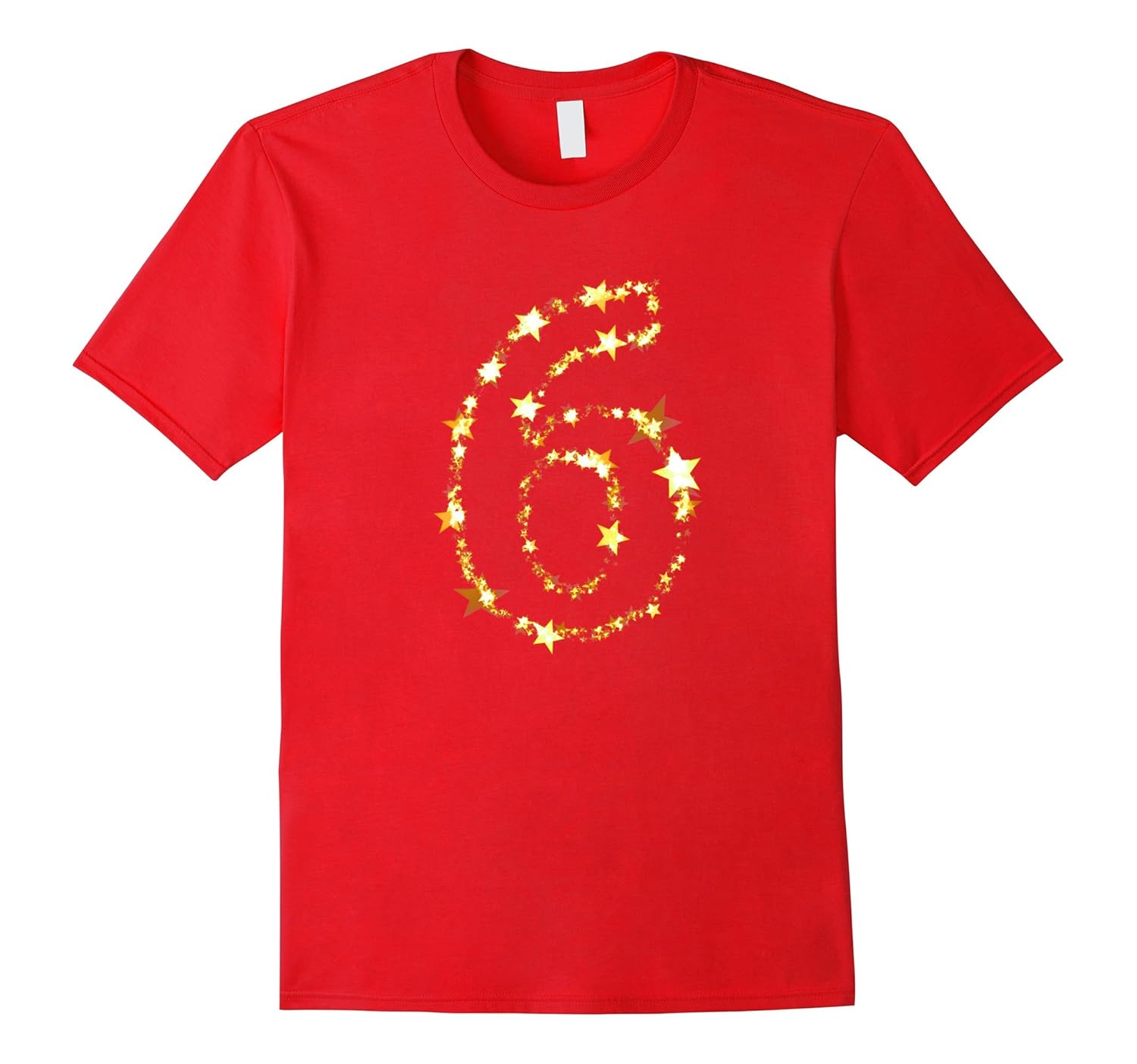 6 years old 6th birthday glitter gold T-shirt-ANZ