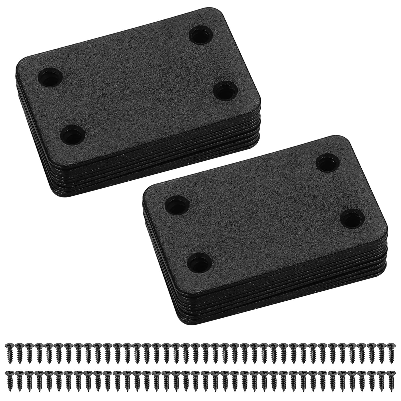 20 Pcs Flat Straight Mending Plates, Flat Plate Bracket, Flat Connecting Mending Plates Braces Brackets, Stainless Steel Support Joining Plate Furniture Repair Plate Fixing (Black 60x38mm) — image 1