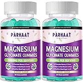Magnesium Glycinate Gummies - Sugar Free Magnesium Potassium Supplement with Vitamin D, B6, CoQ10 for Calm Mood & Sleep Suppo