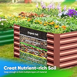 Quictent Galvanized Raised Garden Bed Metal Planter