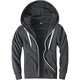 Little Beauty Fleece Hoodies for Men Winter Thick Jackets Sherpa Lined Zip Up Sweatshirt With Kanga Pocket