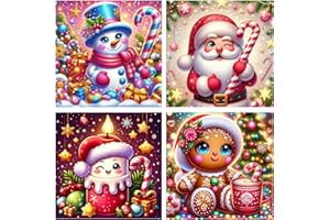 igoodom 4 Pack Christmas Paint by Numbers Kit for Kids, Christmas Kids Paint by Numbers for Ages 8-12, Paint by Numbers Kits Children Beginner for Home Wall Decor 8x8 Inch