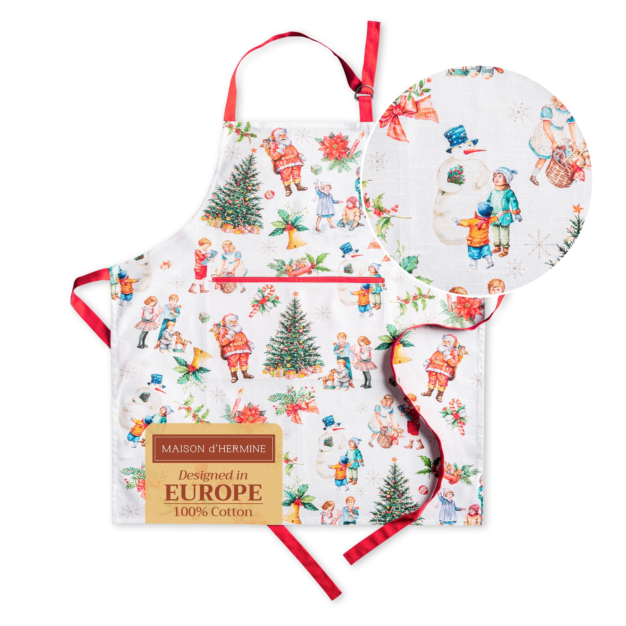 Maison d' Hermine 100% Cotton Apron for women with Pocket Kitchen Chef Autumn Apron for Men Cooking Gardening Server Waitress Maid - (Chromo, 85 cm x 70 cm) — image 1