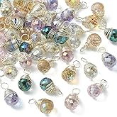 KitBeads 50pcs Faceted Drop Charms Transparent Glass Water Drop Crystal Teardrop for Jewelry Making Bulk