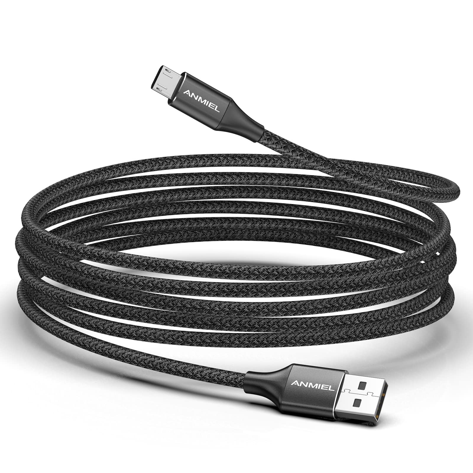 ANMIEL Extra Long Micro USB Cable 5M, Android Fast Charging Cable,Braided USB Charging Sync Cord for Samsung S6/S7/S5,Xbox One S/X,ps4 controller charging cable,Nexus,Kindle Fire,Sony Phone etc